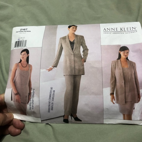 Anne Klein Vogue Designer Pattern 2167- cut to size 18-top. Skirt. Pants. Jacket - Picture 10 of 10